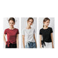 Summer Women's Fashion Irregular Bow Tops Short Sleeve Solid Color Casual Loose T-shirt