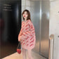 Women Letter Knitwear Crew Neck Loose Knitting Pullover Chic Solid Color Jumper Sweater Top