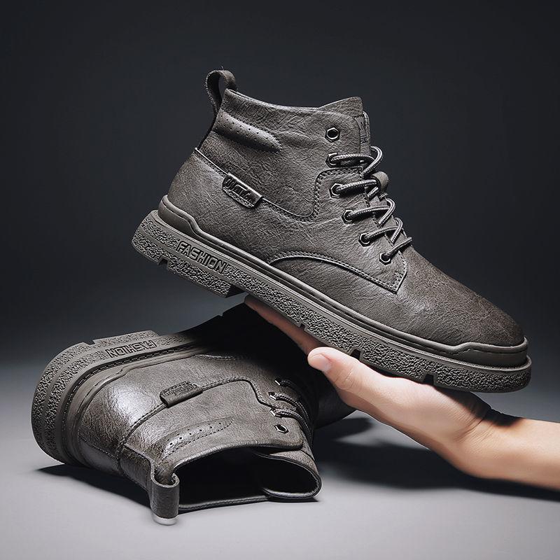 Autumn and Winter Men's Martin Boots Leather Men's Shoes Casual Snow Boots