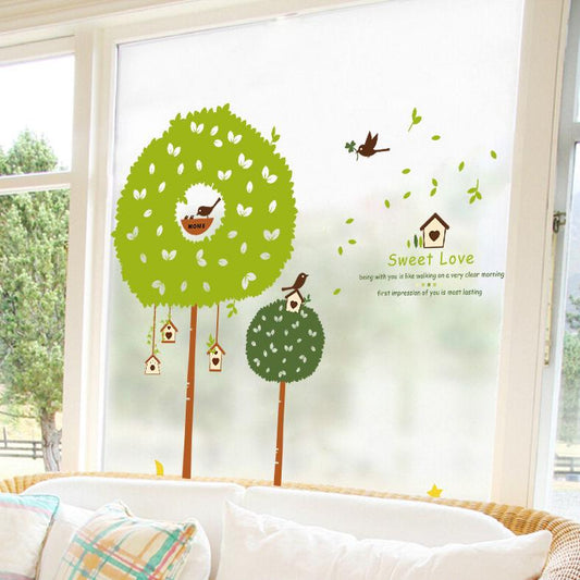 Fresh small tree children room flat decorative background mural wall stickers removable