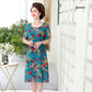 Chiffon Dress Loose Large Size Short Sleeve Summer Middle-aged Women's Dress