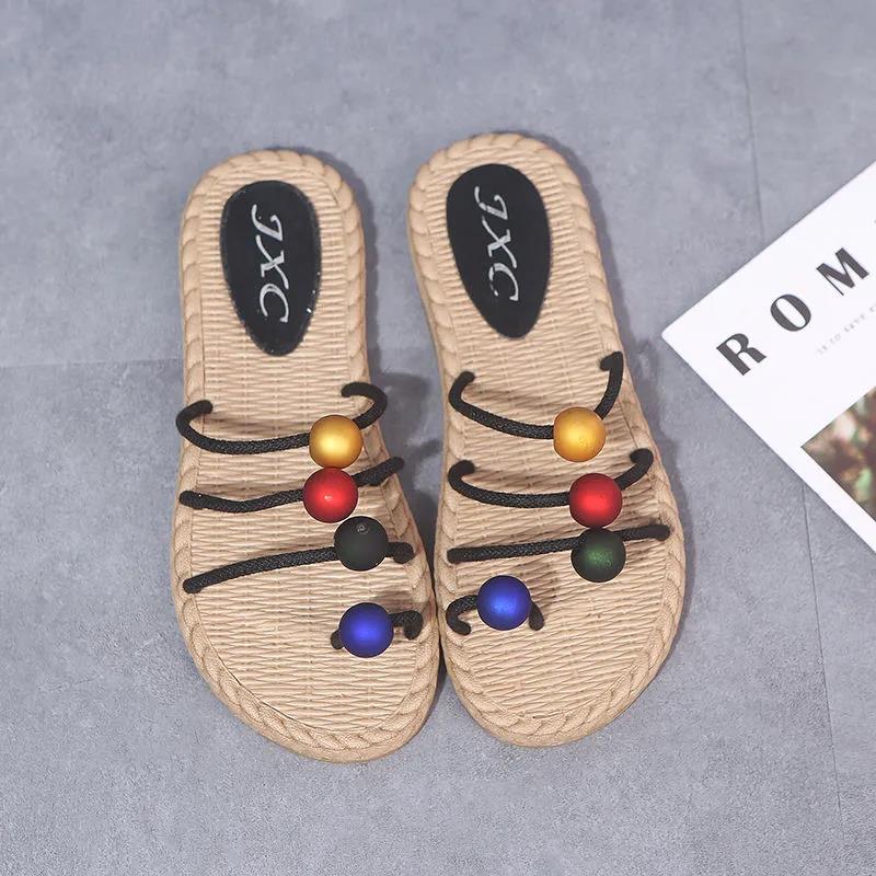 Sandals Female Fairy Spring and Summer Flip Flops Set Toe Flat Beach Slippers Female Sandals