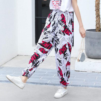 Girls Pants Wide Leg Bloomers Summer Loose Thin Trousers Fashion Trend Seaside Vacation Beach Pants