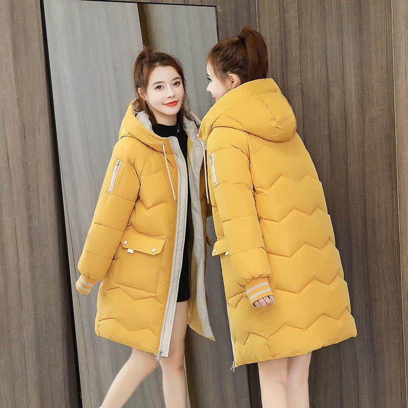 Winter Padded Jacket Women's Mid-length Loose Large Size Padded Jacket Bread Jacket Women