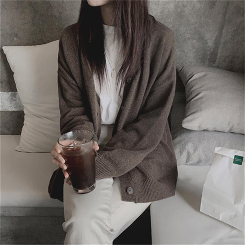 Spring and Autumn Knitted Sweater Loose Cardigan Top Fashion Casual Women's Jacket