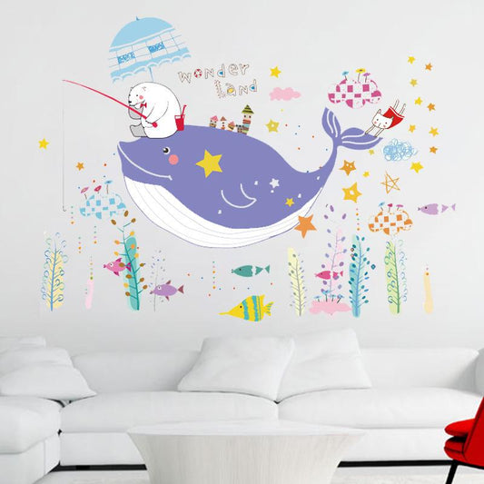 Creative Sticker Dolphin Underwater World Children's Room Kindergarten Bathroom Wall Sticker PVC