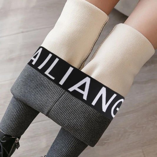 Extra-thick Winter Leggings for Women Wearing Polar Fleece High-waist Tight-fitting Korean-style Long Pants Female Students Slim and Slim