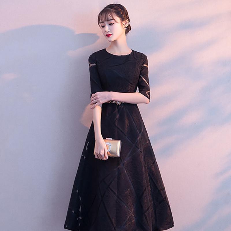 Evening Dress Female Temperament Birthday Mini Dress Mid-length Banquet Noble Toast Dress Host Dress