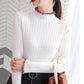 Spring and Autumn Half Turtleneck Sweater Korean Student Lace Round Neck Undershirt Loose Slim Knit