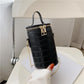 Crocodile Pattern Messenger Bag Western Style Shoulder Bag Trendy Bucket Shopping Leisure Handbag