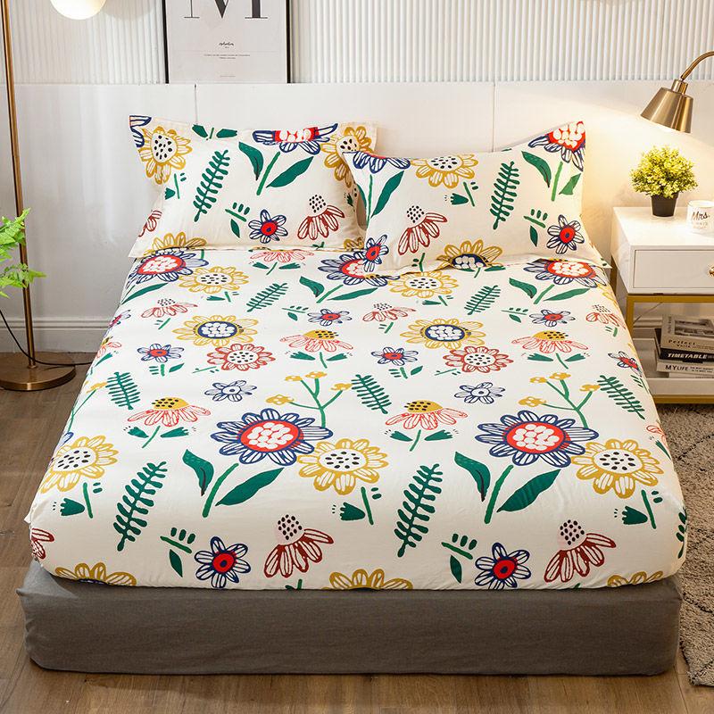 Cotton Thick Printed Bedspread Bed Sheet Mattress Protector