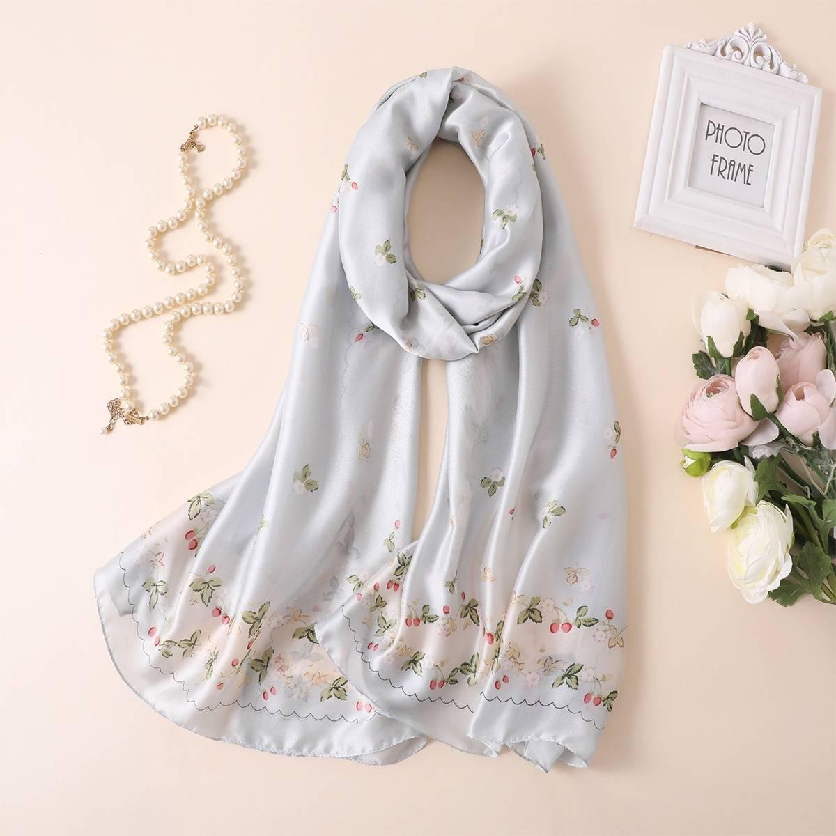 Scarves Ladies Beauty Fashion Printed Waist Silk Silk Scarf Large Squares Scarf