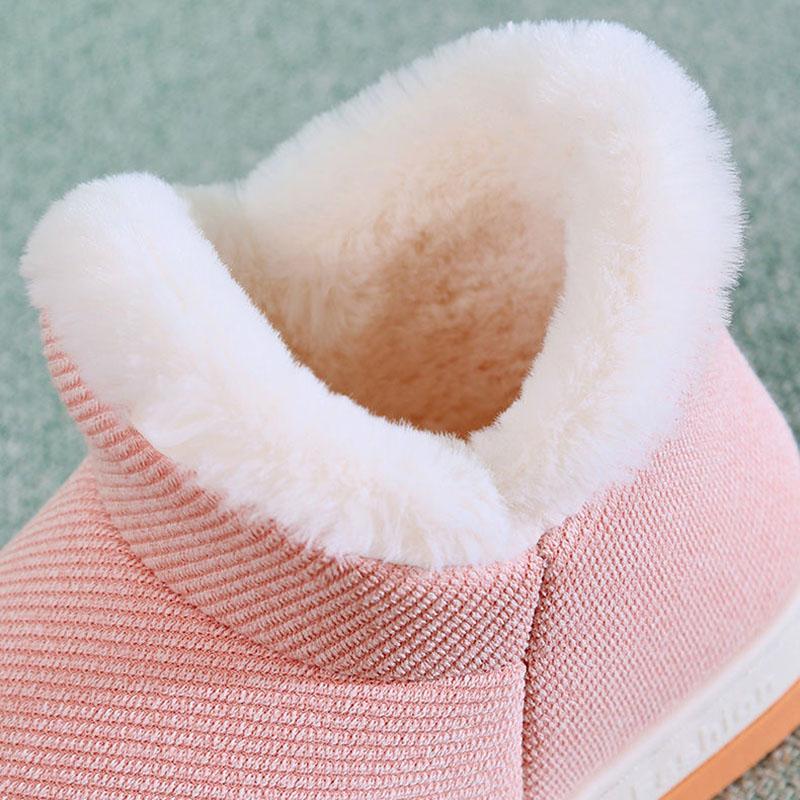 Winter Warm Non-slip Cotton Slippers for Couples Home Furnishing with Heel Thick-soled Bag Men's and Women's Cotton Shoes High-top