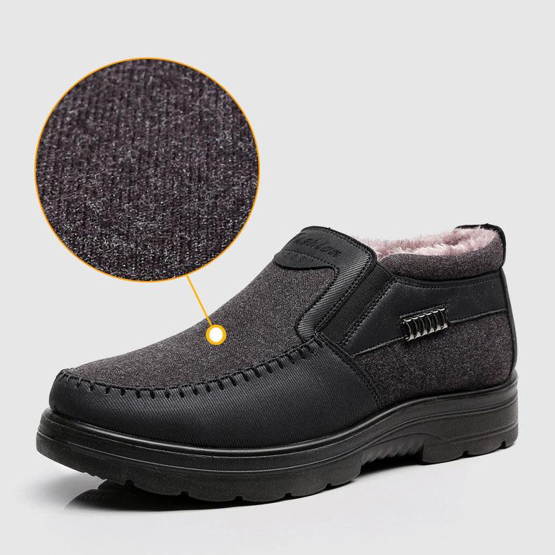 Winter Large Size Men's Cotton Shoes Warm Plush Thickened Dad's Shoes Brand Casual Anti-skid Men's Shoes