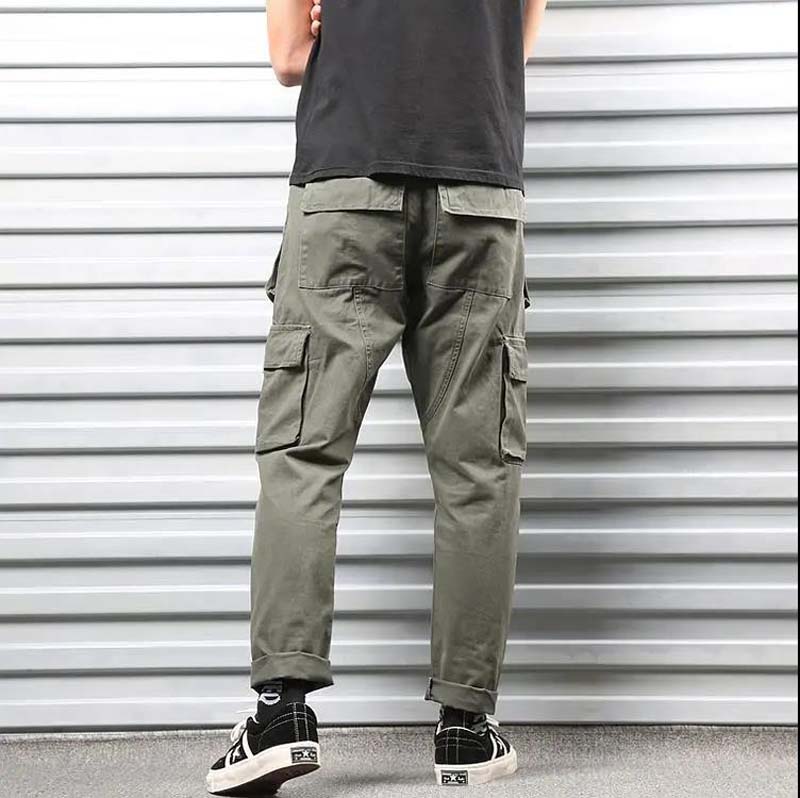 Multi-pocket Tooling Pants Cloth Straight Loose Pants Casual Trousers INS Male Tide