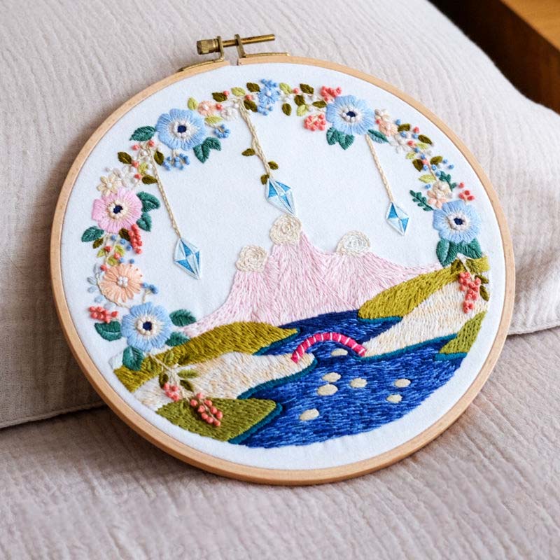 DIY Embroidery Ribbon Set Beginners with Embroidery Shed Sewing Kit Cross-stitch Decoration