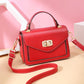 Crossbody Bag Women Solid Color Leather Anti-theft Large Capacity Wear Lock Buckle Hand Shoulder Bag