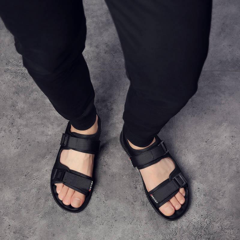 Fashion Summer Genuine Leather Men's Casual Sandals Classic Beach  Male's Slippers Shoes