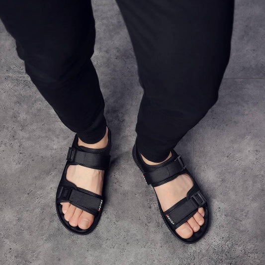 Fashion Summer Genuine Leather Men's Casual Sandals Classic Beach  Male's Slippers Shoes