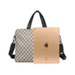 Business Briefcase Men Large-capacity Plaid Wear-resistant Handbag Crossbody Bags Shoulder Bag