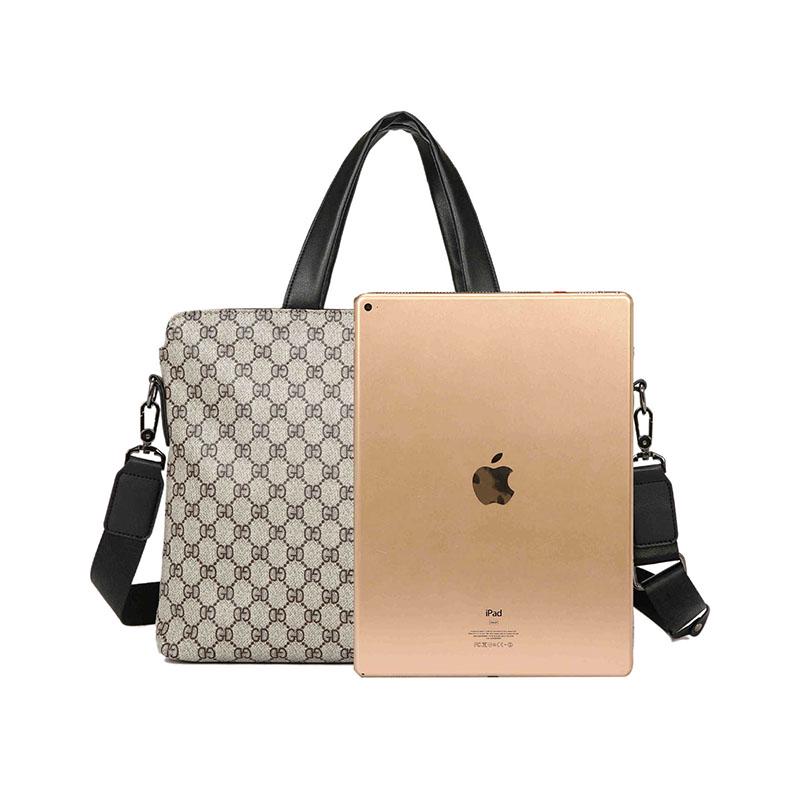 Business Briefcase Men Large-capacity Plaid Wear-resistant Handbag Crossbody Bags Shoulder Bag