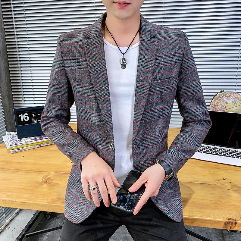 Men's Casual Small Dress Fashion Youth Trend Slim Blazers