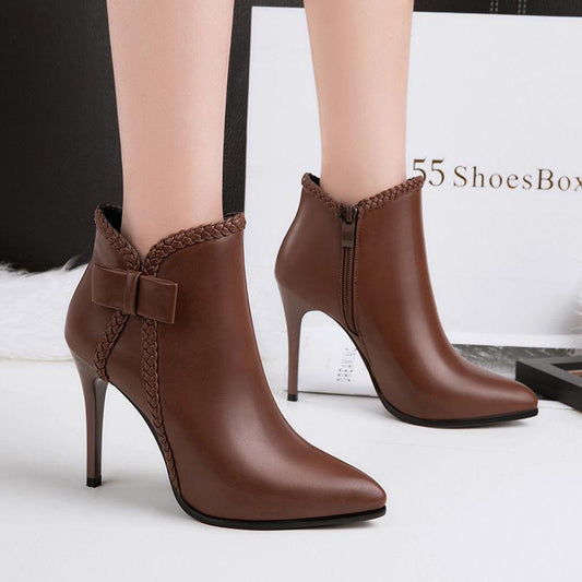 Autumn Winter Stiletto Thin High Heels Pointed Toe Sexy Martin Boots Ankle Women Boots Short Boot