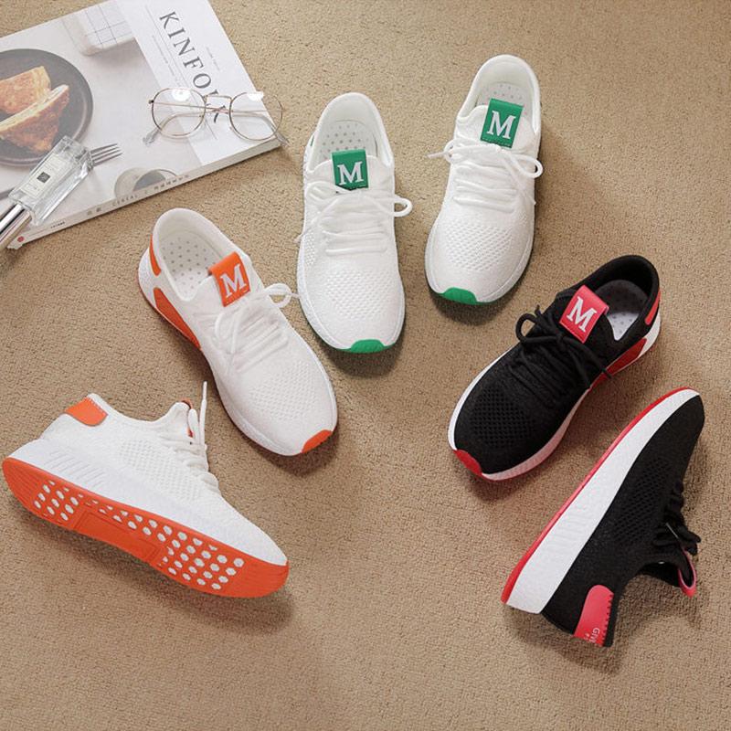 Sports Shoes Women Spring and Summer Flying Woven Women's Shoes Mesh Breathable Running Casual Korean Version of All-match