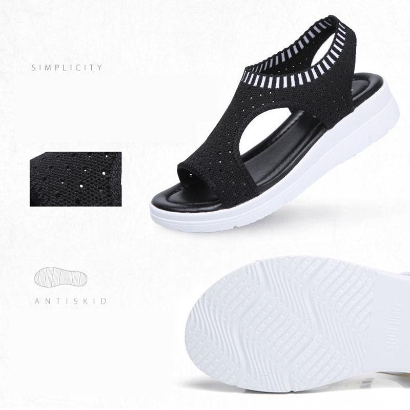 Summer Flying Woven Sports Sandals Women 'S Casual Shoes Wild Mesh Overshoes Muffin Shoes Thick Bottom Sandals
