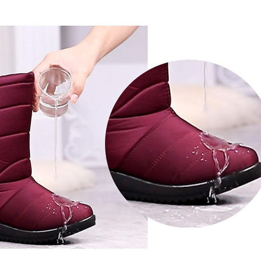 Snow Boots Women Winter In The Waterproof Non-slip Warm Cotton Shoes Thick Bottom Plus Velvet Thick Cotton Boots Large Size