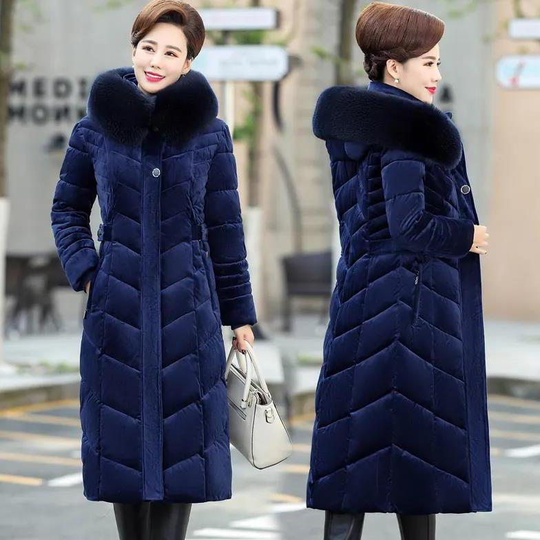 Women's Winter Hooded Plush Thickened Warm Cotton Padded Coats Female Solid Color Oversized Loose Long Coats