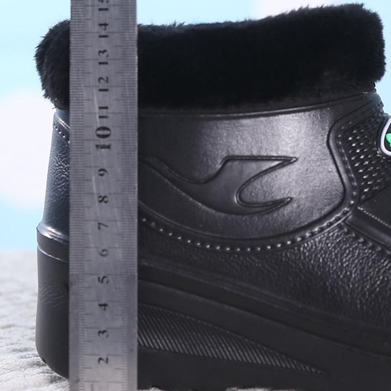 Plus Velvet Warm Shoes Anti-skid Warm Waterproof Rain Boots EVA Car Wash Kitchen Plus Velvet Cotton Shoes Student Boots