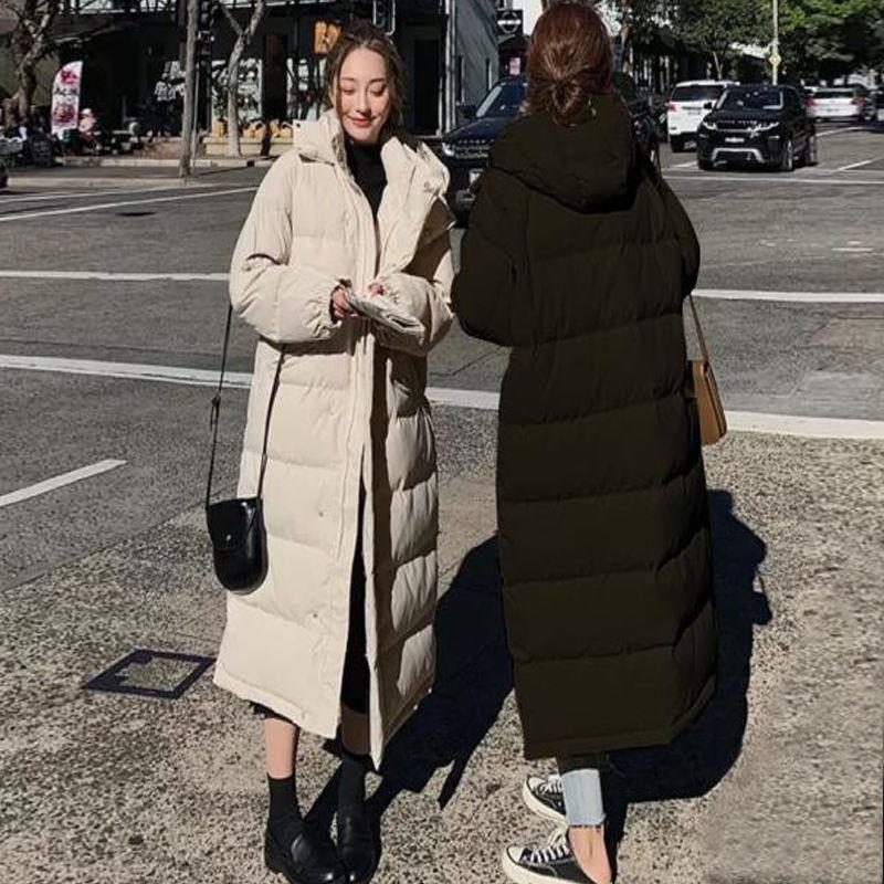 Winter Ladies Loose and Thick Thin and Long Large Size Comfortable and Warm All-match Over-the-knee Student Jacket