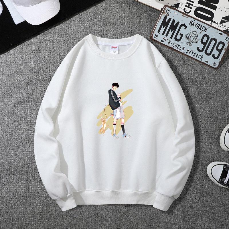 Spring and Autumn Round Neck Sweater Men's Thin Loose Trend Handsome Spring Couple Wearing Tops
