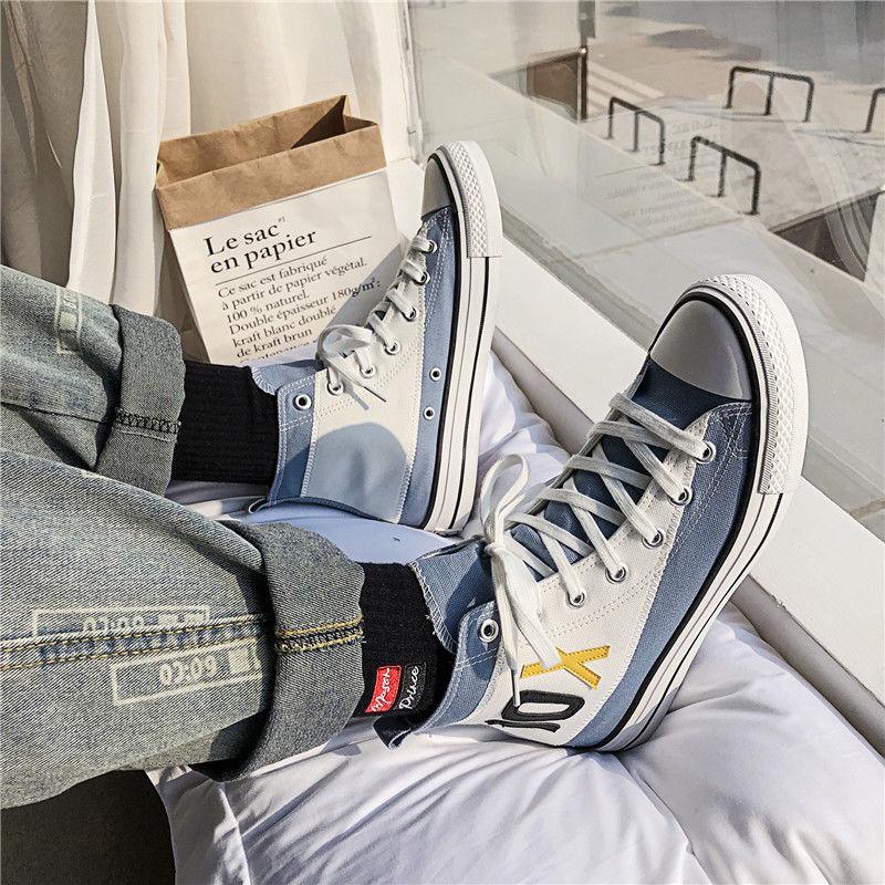 High-top shoes men Korean version of the tide shoes student canvas shoes men's shoes summer