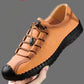 Men's Cowhide Leather Shoes Breathable Non-slip Wear-resistant Driving Shoes High-quality Hand Stitched Trendy All-match Sports Pedal Shoes