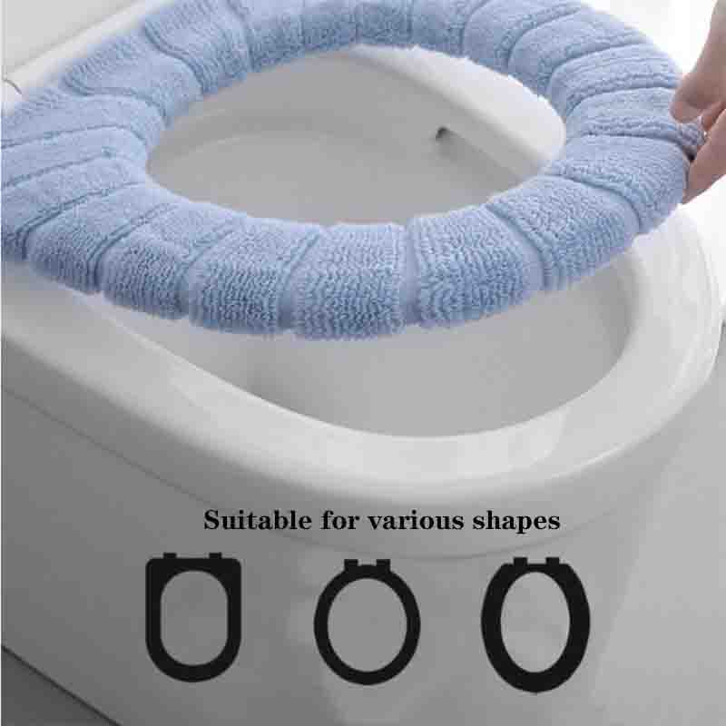 3pc Universal Toilet Seat Velvet Coral Toilet Cover Winter Toilet Cushion Cover Household Closestool Mat Seat Case Lid Cover
