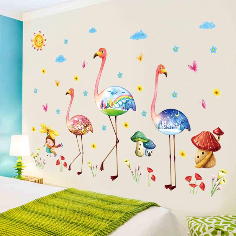 Cartoon animal wall stickers kindergarten bedroom background decorative painting PVC wall stickers