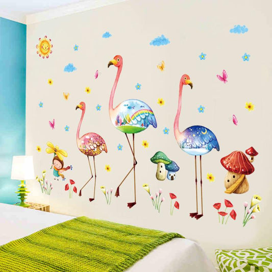 Cartoon animal wall stickers kindergarten bedroom background decorative painting PVC wall stickers
