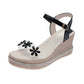 Women's Sandals Super High-heeled Wedge with Open Toe Flower Platform Sandals Waterproof Platform All-match Buckle Women's Shoes