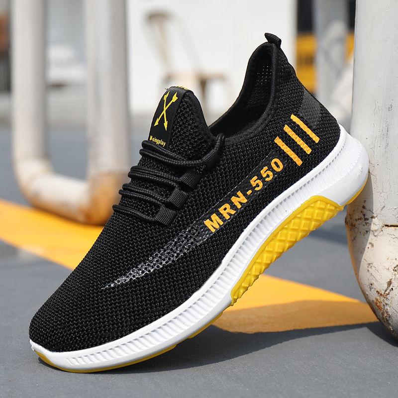 Spring and Autumn Breathable and Comfortable Men's Shoes All-match Korean Style Trendy Sneakers Hollow Net Shoes Non-slip Casual Sports Shoes