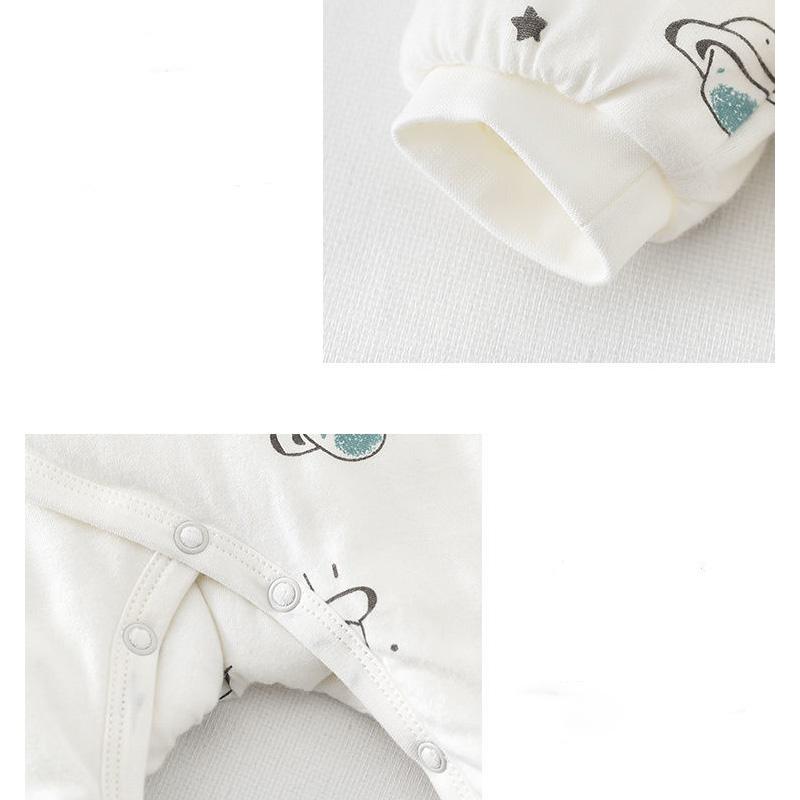 0-6 Months Newborn Baby Autumn and Winter Clothes Baby Pure Cotton Bias Thickened Cotton One-piece Clothes Climbing Clothes Autumn