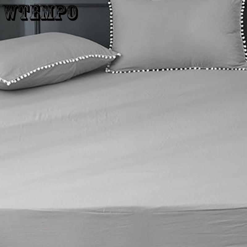 Bedding Sheets Comfortable Pure Color Washed Cotton Bed Linen Three-piece Double Bed Single Pillowcase Skin-friendly Bedding