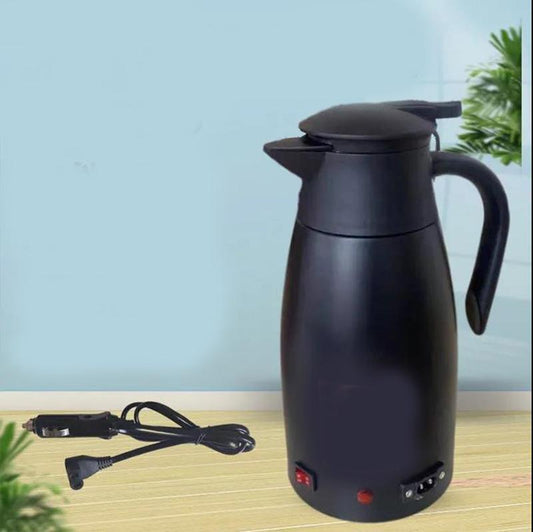 1500ml Car Stainless Steel Electric Heating Kettle 12V/24V Temperature Insulation Pot Coffee Tea Water Heating Pot