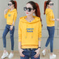 Hooded Short Cotton Sweater Spring and Autumn Pullover Loose Coat Fashionable Casual Blouse