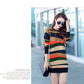 Fashion Trend Korean Version of The Plus Size Base Skirt In The Autumn and Winter Mid-length Plus Velvet Thick Long-sleeved Dress