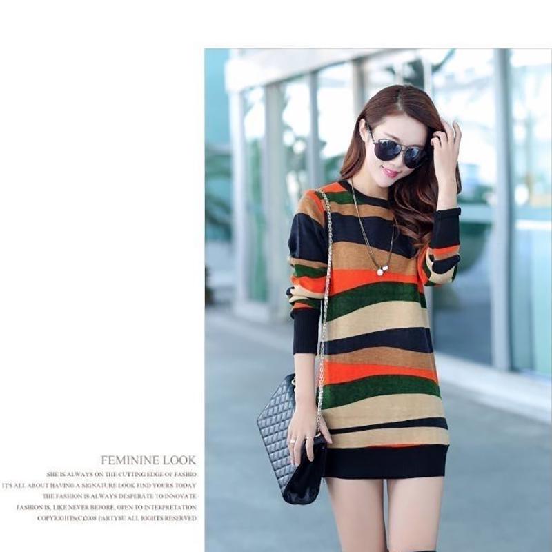 Fashion Trend Korean Version of The Plus Size Base Skirt In The Autumn and Winter Mid-length Plus Velvet Thick Long-sleeved Dress