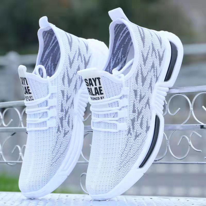 Men's Summer Casual Shoes Small White Shoes Flying Woven Shoes Dad Coconut Shoes Breathable Mesh Shoes Running Sports Shoes