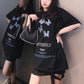 Butterfly Embroidery Letter Printing T-Shirt Solid Cotton Tee Female Casual Short Sleeves Tops