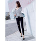 Spring  Summer Sandals Female Students Korean Version  Wild Thick Heels One-word Buckle  High Heels Mid-heel  Single Shoes